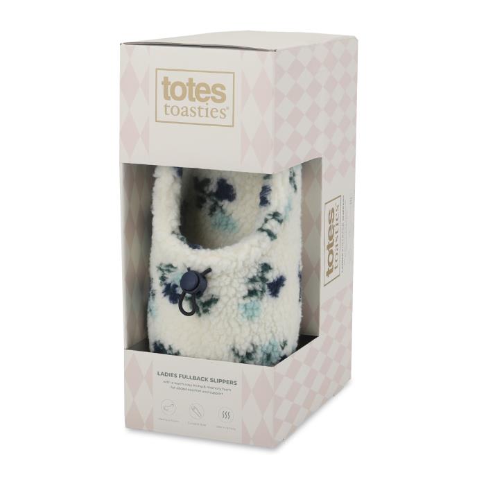 totes toasties® Ladies Full Back Slipper With Toggle Floral Extra Image 1
